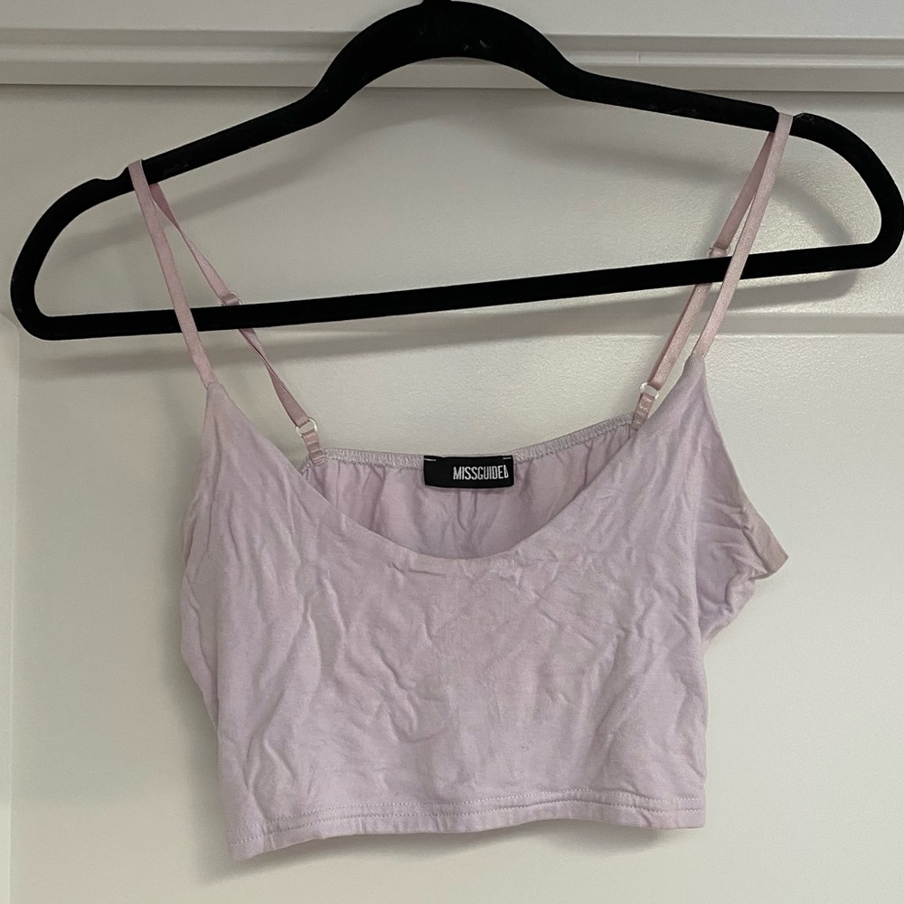 Missguided Lavender Crop Top, Size 10